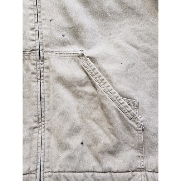 Patagonia Aztec Fleece Lined Khaki Tan Canvas Jacket Men 2XL Workwear Hoodie - Picture 3 of 16